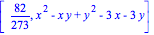 [82/273, x^2-x*y+y^2-3*x-3*y]